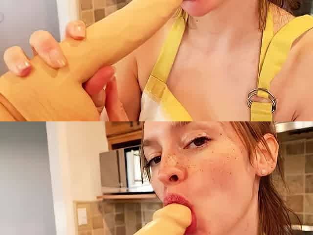 Mary Moody - Kitchen Dildo Spitty Suprise Solo
