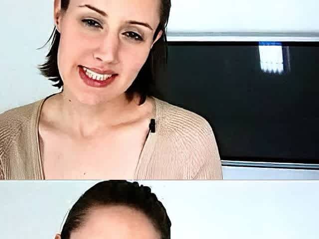 Cumshot for brunette after pov blowjob