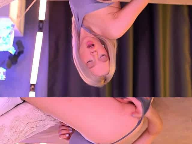 Sexy Blonde Babe Fingers Pussy and Poses in Lingerie Live