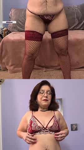 Wet MILF Pussy in Red Lingerie