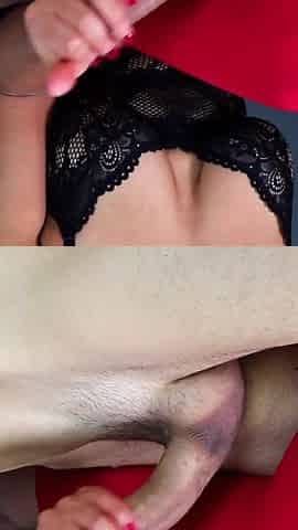Vibrating edging handjob