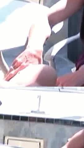 Blonde Teen on Vacation Seduced by Big Titted Girl During Casting