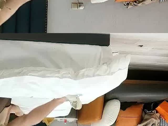 Cute amateur asian web cam girl playing with her toy