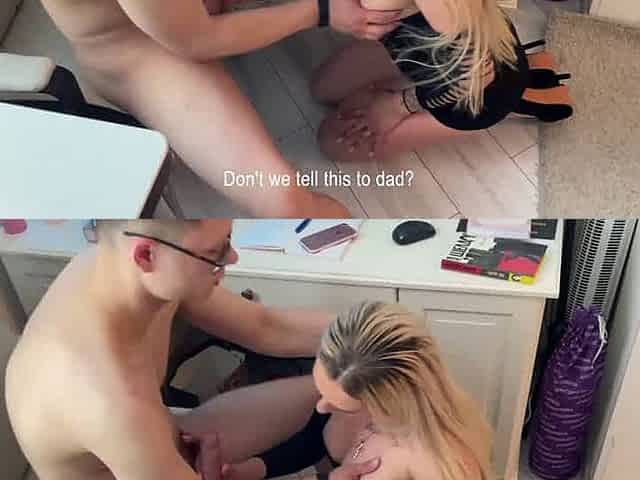 Step duddy witnesses his scorching stepmom cheating on his dad and blackmails her for sexual favors - hot hard-core porn!