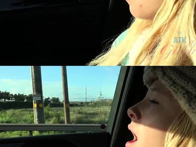 Small tit brunette amateur tugs on a big willie