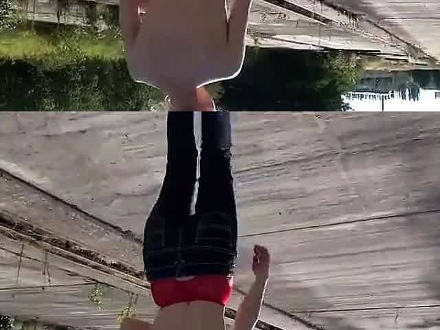 Outdoor Anal mit einer Magernutte - German Amateur Top Video