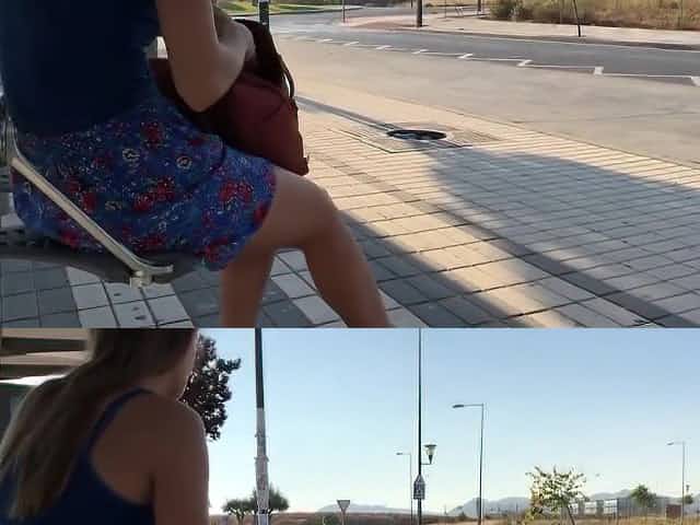 Fun at a bus stop