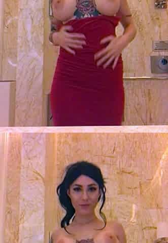 Big boob brunette masturbates on webcam
