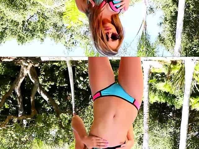 Pretty blonde Anya Olsen strips out of her bikini and