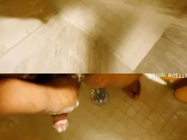 Overweight Dude Edging His BBC At A Public Shower ( TWITTER @GETTINGBIGGER9 )