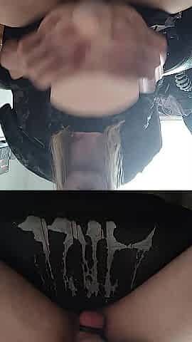 Femboy making a quick mess
