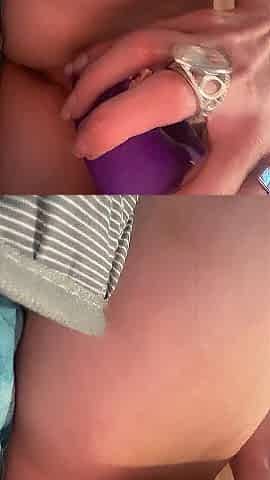 Slurping moist sounds as that babe plays with her wet snatch with fresh bang toy