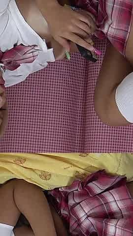 No Bra Short Student Uniform, Mini Skirt, Thighs, Legs, Thong G-string, Watch Tanned Busty Japanese Girl From Under the Table