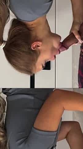 Cheating GF Sucks My Cock and Takes a Facial