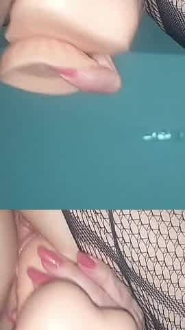 Big Toy Stretches Horny Teen's Tight Pussy