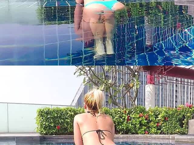 This Blonde Made Me Cum in a Public Pool!