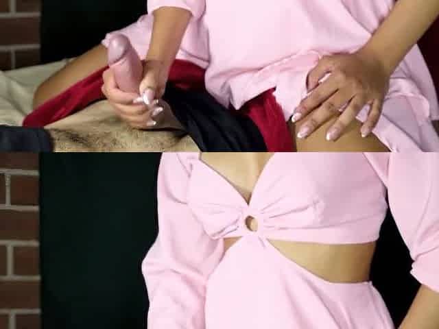 Hawt brunette hair gives her most good ally's boyfriend a massage until this chab cums. Homemade porn.