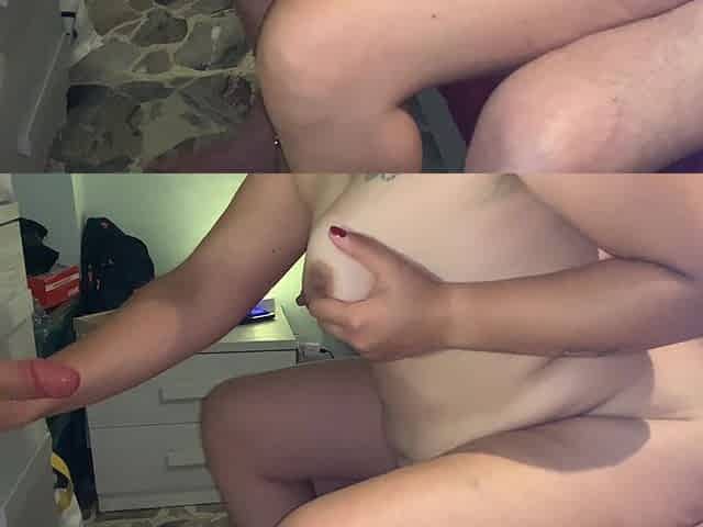Cumming Live in Cam Sucking Rubber Dick and My Fetishist's Cock