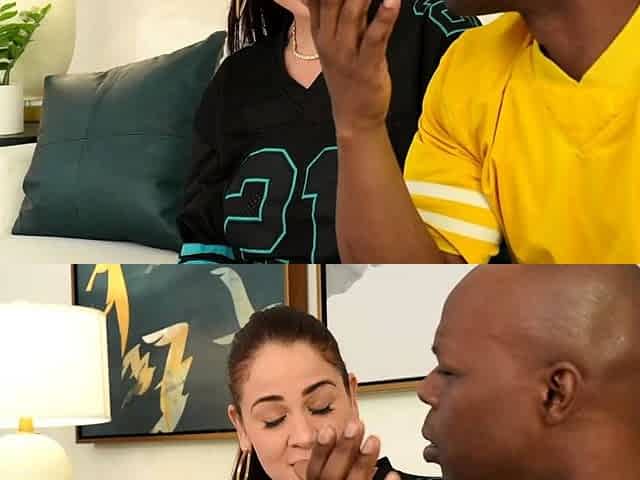 Big cock EXGF interracial busty geek coed blowjob