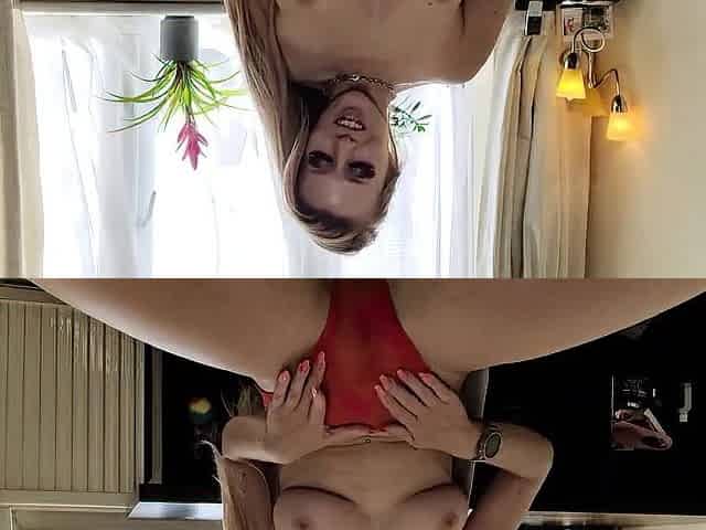 Michelle Wet Rubbing Her Snatch Throughout Her Sheer Red Pants