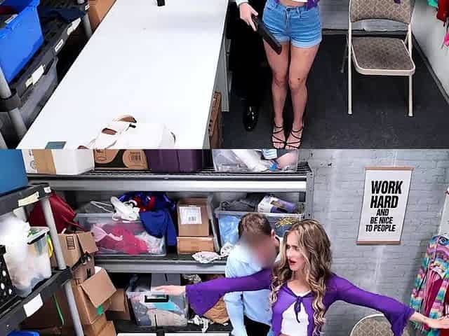 Blonde Shoplifter Caught Hiding Panties Security Office Sex