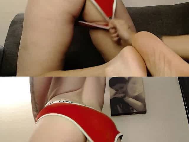 Licking Vagina Behind Butt Tease Turned into Climax Lesbo