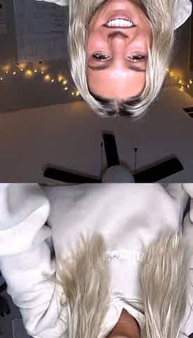 Blonde teen amateur teasing solo