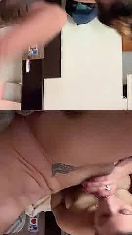 Amateur Deepthroat sucking large wang