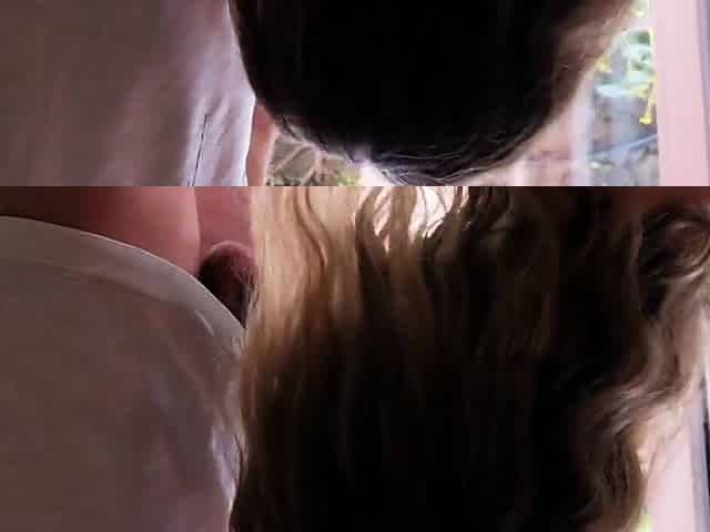 Blonde Babe Gives Risky Blowjob with a Mouthful Ending