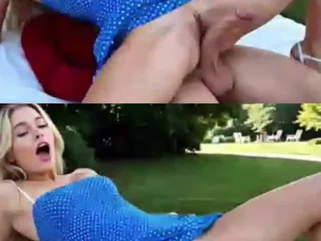 American hotty showing her twat (AI generated)