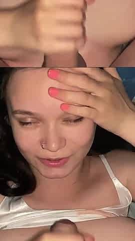 Woke up My Stepsister and Fucked Her Tits and Mouth