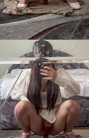 Mirror reflection fuels her deepest raunchy hunger