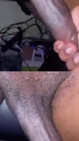 POV: A Thirsty Ebony Bull Worships His Own Ramrod
