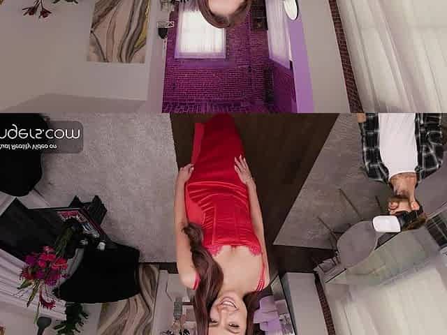 VR Bangers: Hot Brunette hair In Red Underware Sucks Your Dong And Screws With Groans pt.three