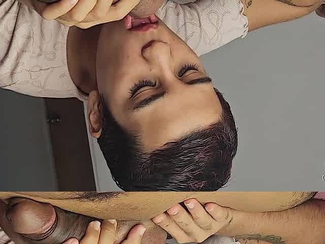 This Colombian woman truly knows how to use her throat to suck it all the way down her mouth.