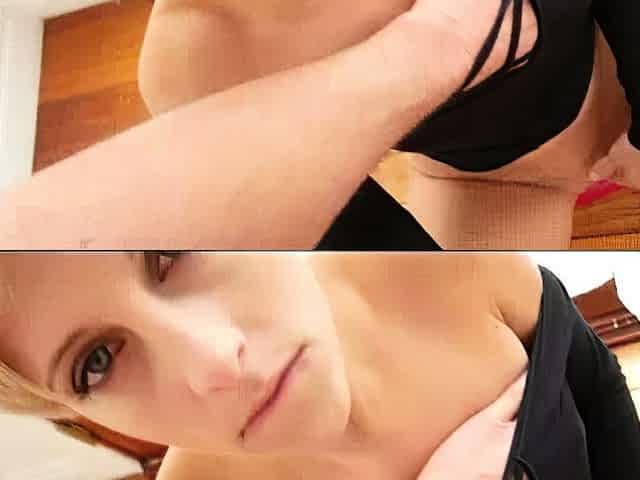 Short haired and toned, Makenna Blue applies constant