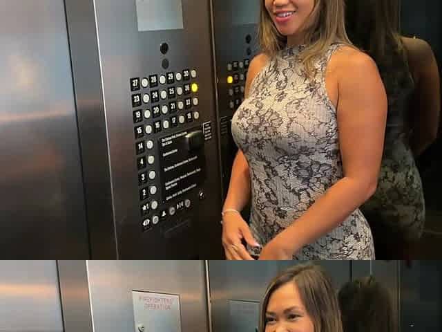 Elevator angel hook up! Don't tell your girlfriend BG