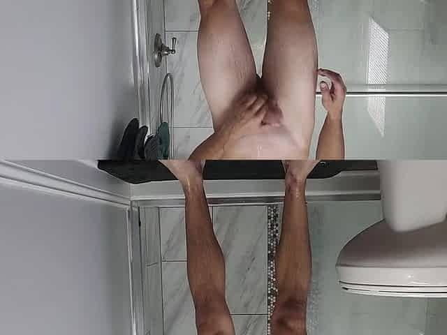 Jacking off after a shower
