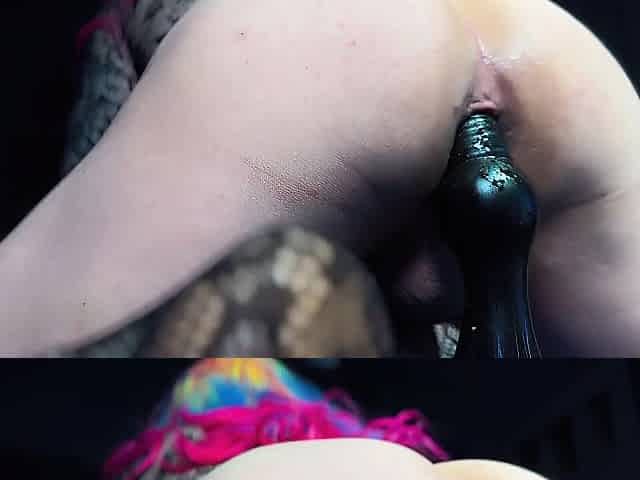 sexy femboy struggles to put large vibrator all the way in (HEAVEN SIN)