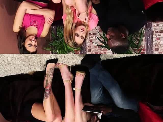 Horny CFNM babes deepthroating BBC guy