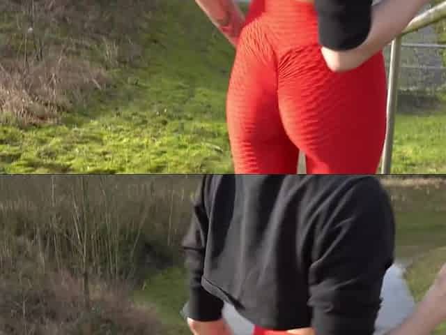 Funny Slim Petite German Teen Likes a Quickie Risky Outdoor Blowjob And Fuck