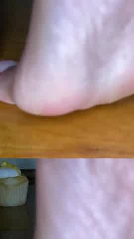 Ebony Girl Smashes Cupcakes with Her Feet