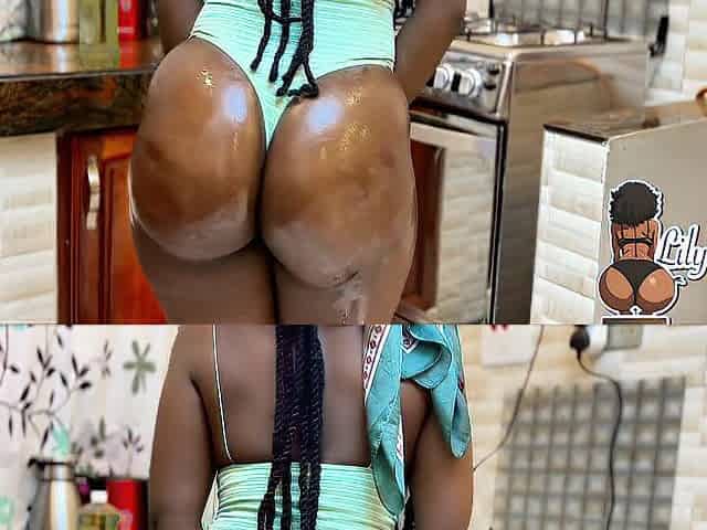 Pull out practice. Cum on my thick large ebony oiled butt