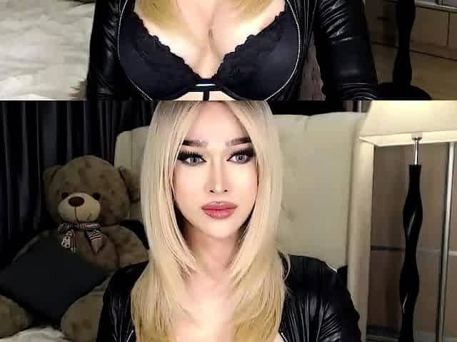 Non stop blonde with big boobs cock jerks off on the bed
