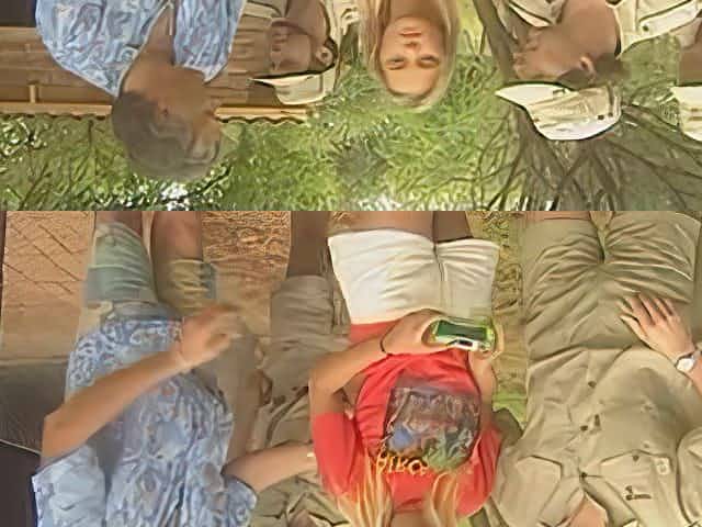 Foursome in an African hut