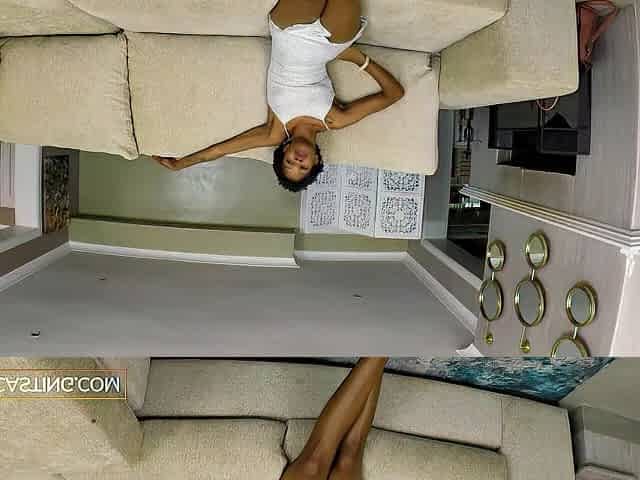 Slender 18yo Ebony Model Hardcore Pounded By White Producer In Daybed Casting