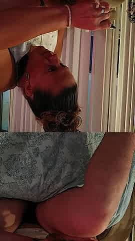Step mama painting her toe nails and flashing her large breasts during the time that teasing in her pants
