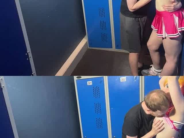 Cheerleader Locker Room Blowjob