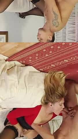 Stepmommy is horny and gets fucked by the neighbor