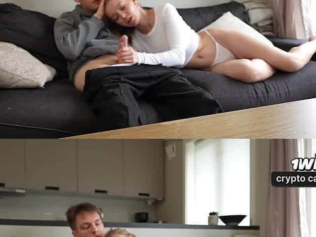 Drilled My Girlfriend during the time that Watching a Movie scene - Obscene Spunk fountain on Her Bazookas!
